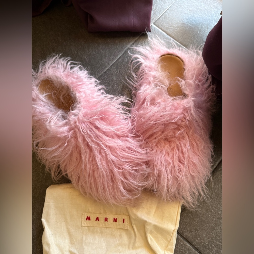 Marni Pink Faux Fur Pillow